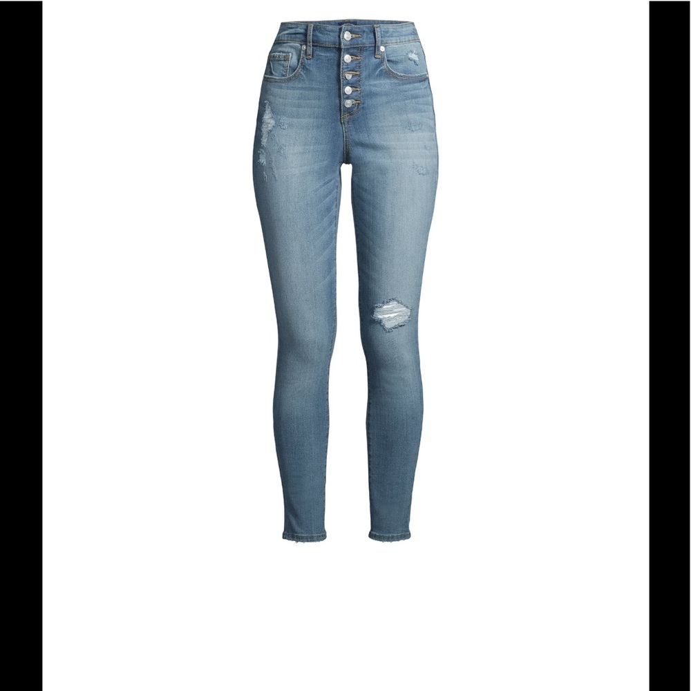 Scoop high rise button fly skinny jeans